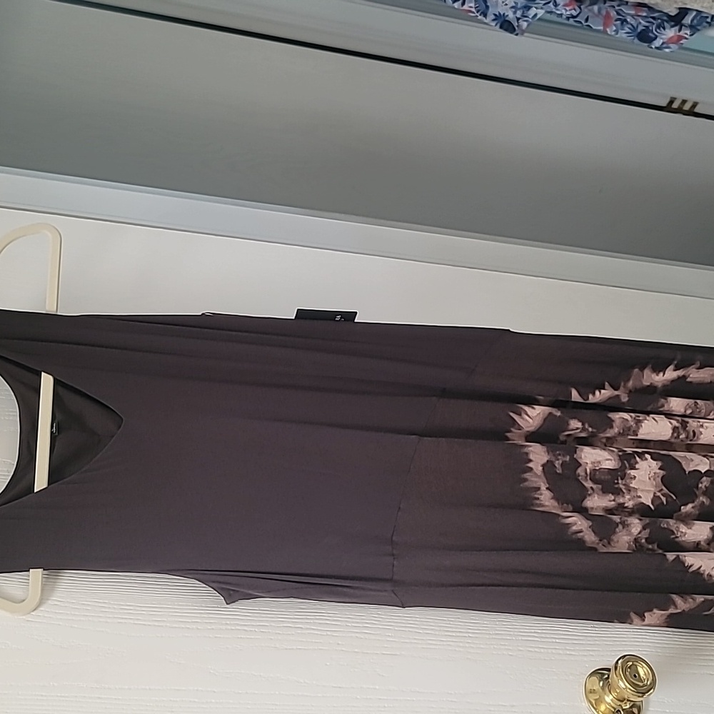 Simply Vera Women's Dress Size Large L NWT Brown Tie Dye V-Neck Tank Summer